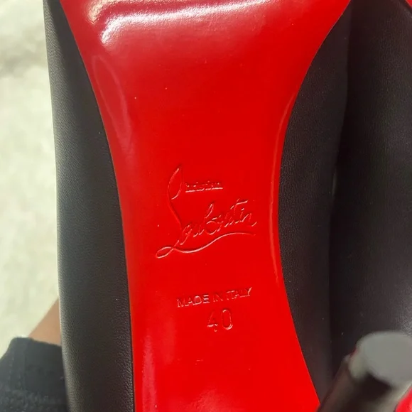 NWT Christian Louboutin Black Apostrophy Nappa Leather 85MM Pumps Size 40 - Picture 7 of 13